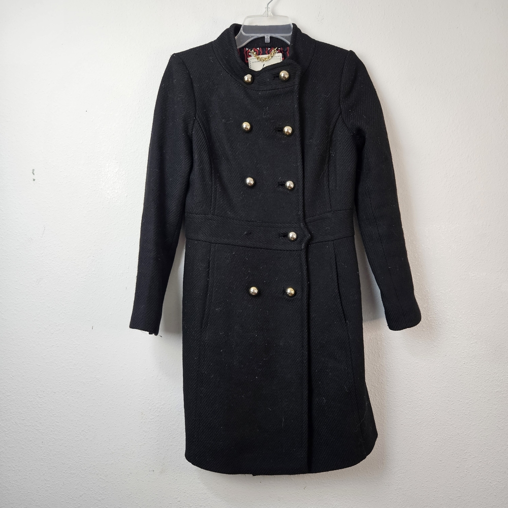 Milly Of New York Black Pea coat Size 4 Black Fall Winter